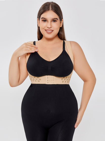 Formstøtte-BH set forfra i beige med sort bh